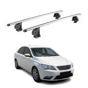 Alu Dachträger für Seat Toledo IV 2012-2019 TÜV T-Nut Abschließbar 2tlg Silber