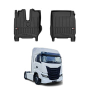 OMAC Gummi Fußmatten für Iveco S-Way 2019-2026 Premium TPE Automatten Schwarz 2x