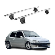 Alu Dachträger für Peugeot 106 1991-2003 5Tür TÜV T-Nut 75 kg 2tlg Silber