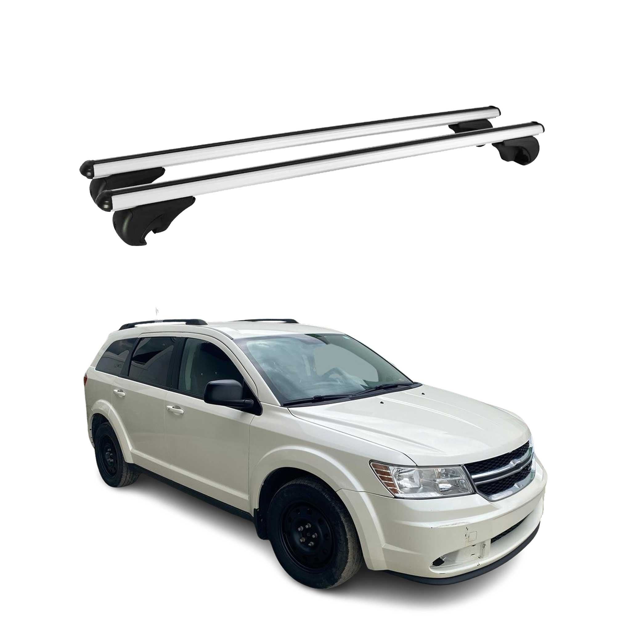 Dachträger Grundtäger für Dodge Journey 2008-2020 75kg Alu Silber 2 tlg