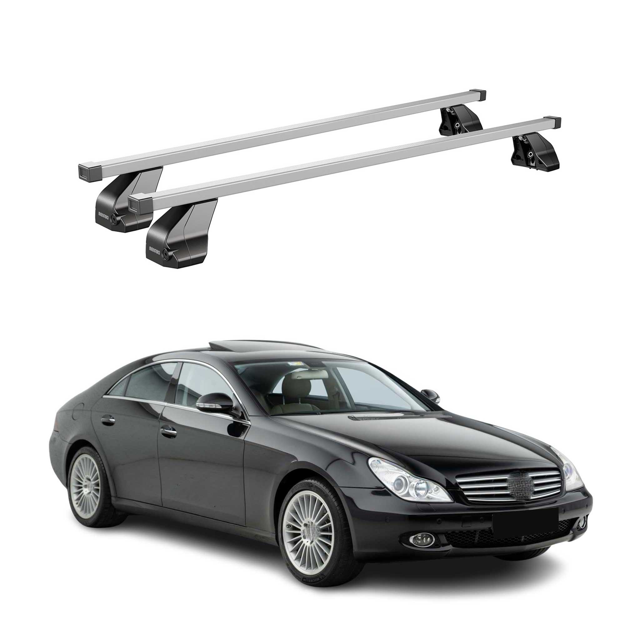 Menabo Dachträger Grundtäger für Mercedes CLS C219 2004-2010 75kg Stahl Grau 2x