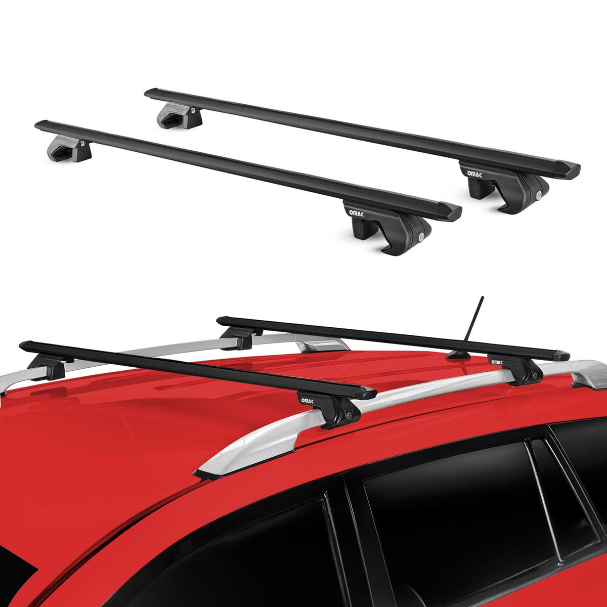 Dachträger Grundtäger für Hyundai Santa Fe 2006-2012 90kg Alu Schwarz 2 tlg ABE