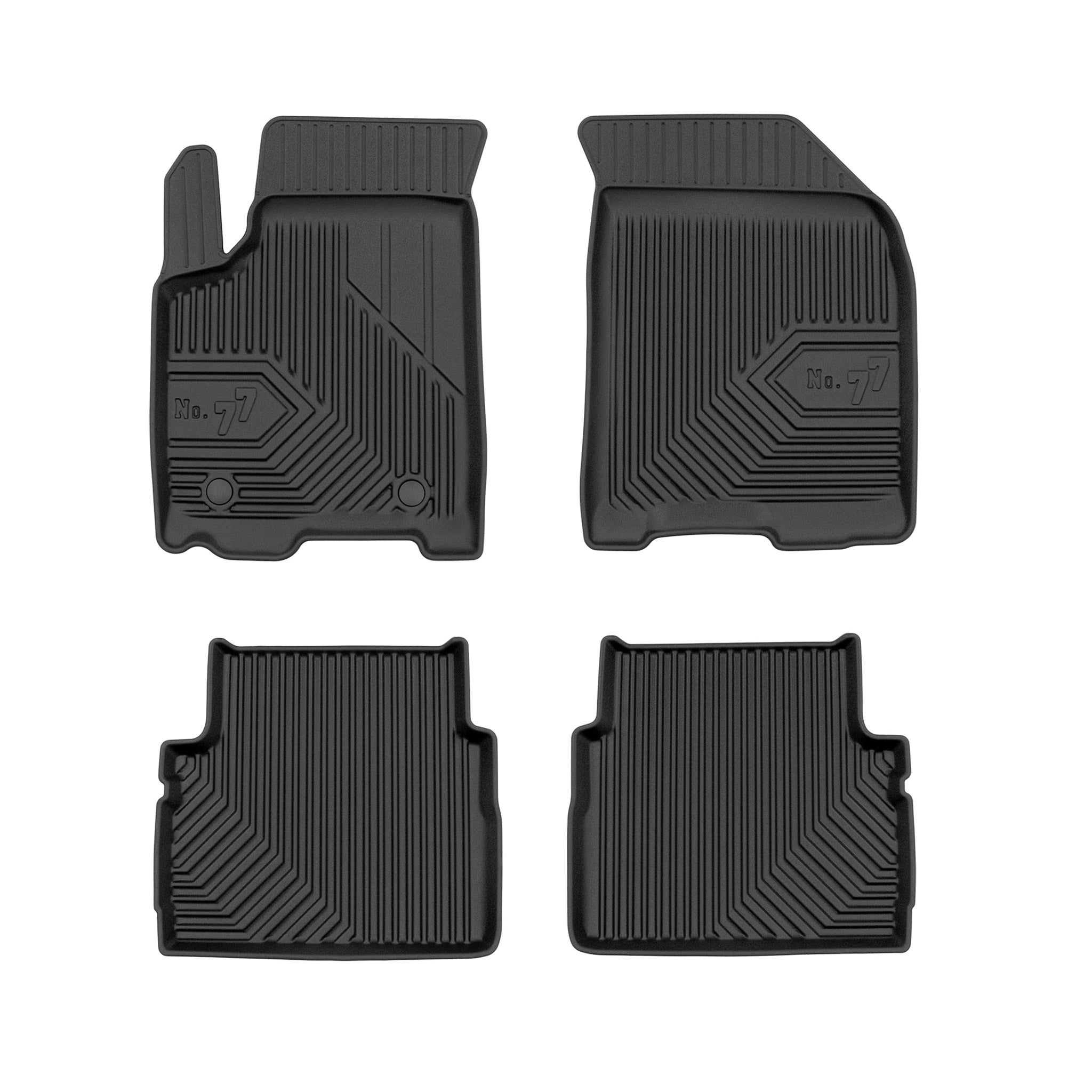 Fußmatten Gummimatten No.77 für Chevrolet Aveo I 2007-2011 TPE Schwarz 4 tlg