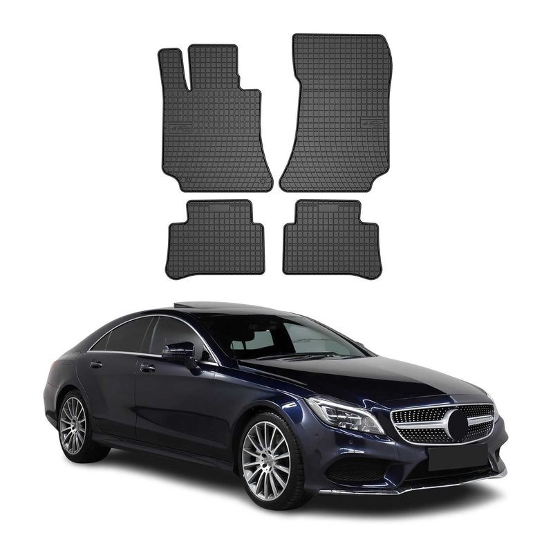 OMAC Gummi Fußmatten für Mercedes CLS C218 2010-2017 Automatten TPE Schwarz 4x