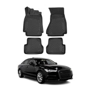OMAC Gummimatten Fußmatten für Audi A6 C7 2011-2018 TPE Automatten Schwarz 4x