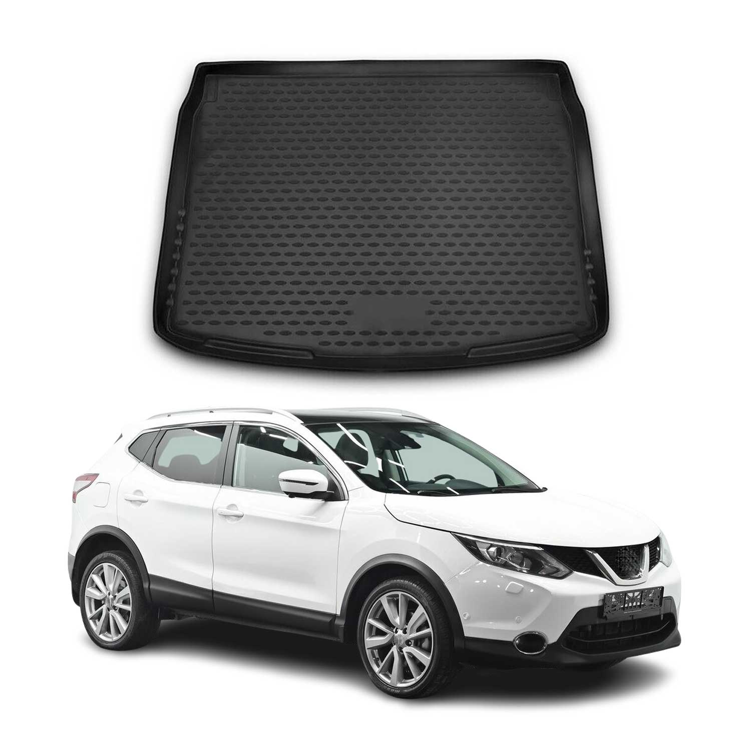 Kofferraummatte Kofferraumwanne für Nissan Qashqai J11 2014-2021 Gummi TPE
