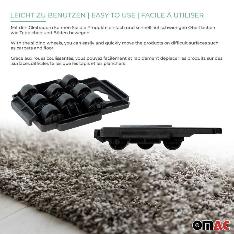 Möbel-Transportroller 150 kg Möbelroller Transportfahrwerk Trittbrett 4tlg