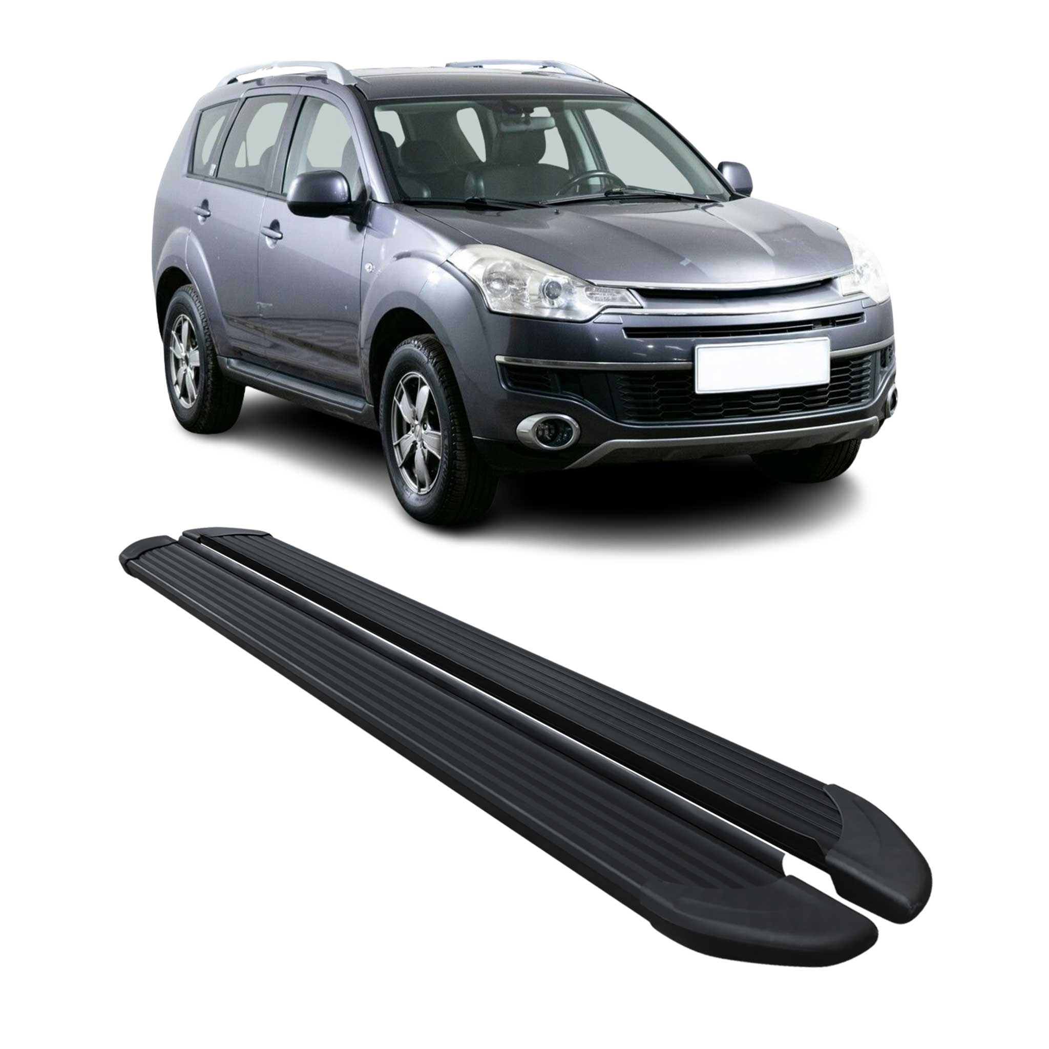 Trittbretter Seitenschweller für Citroën C-Crosser 2007-2013 Alu Schwarz 2tlg