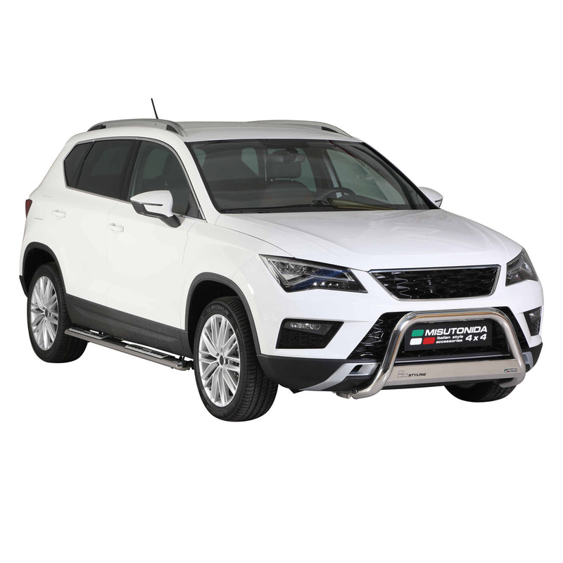 Edelstahl Seitenschweller Schwellerrohre für Seat Ateca 2016-2020 Silber