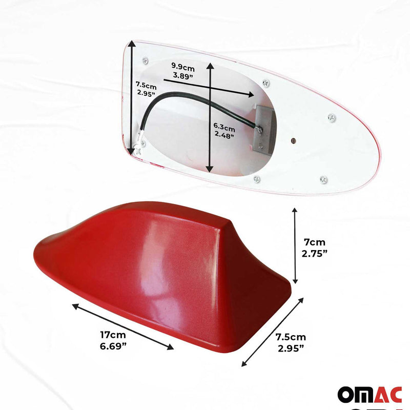 Dachantenne Autoantenne AM/FM Autoradio Shark Antenne Haifischflosse Rot