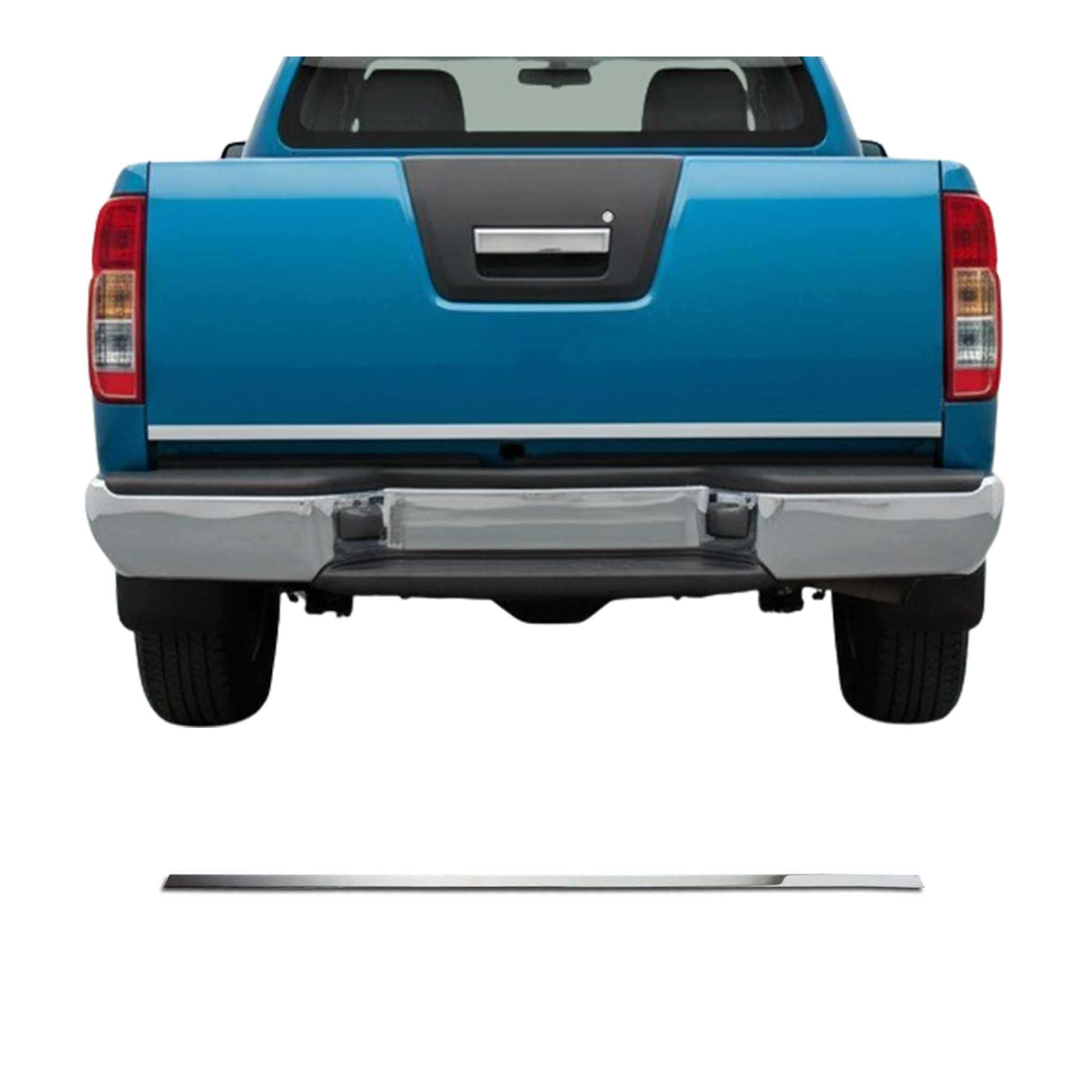 Kofferraumleiste Heckleiste für Nissan Navara 2016-2022 Untere Chrom Edelstahl