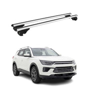 Dachträger Grundträger für Ssangyong Korando IV 2019-26 TÜV Aluminium Silber 2x