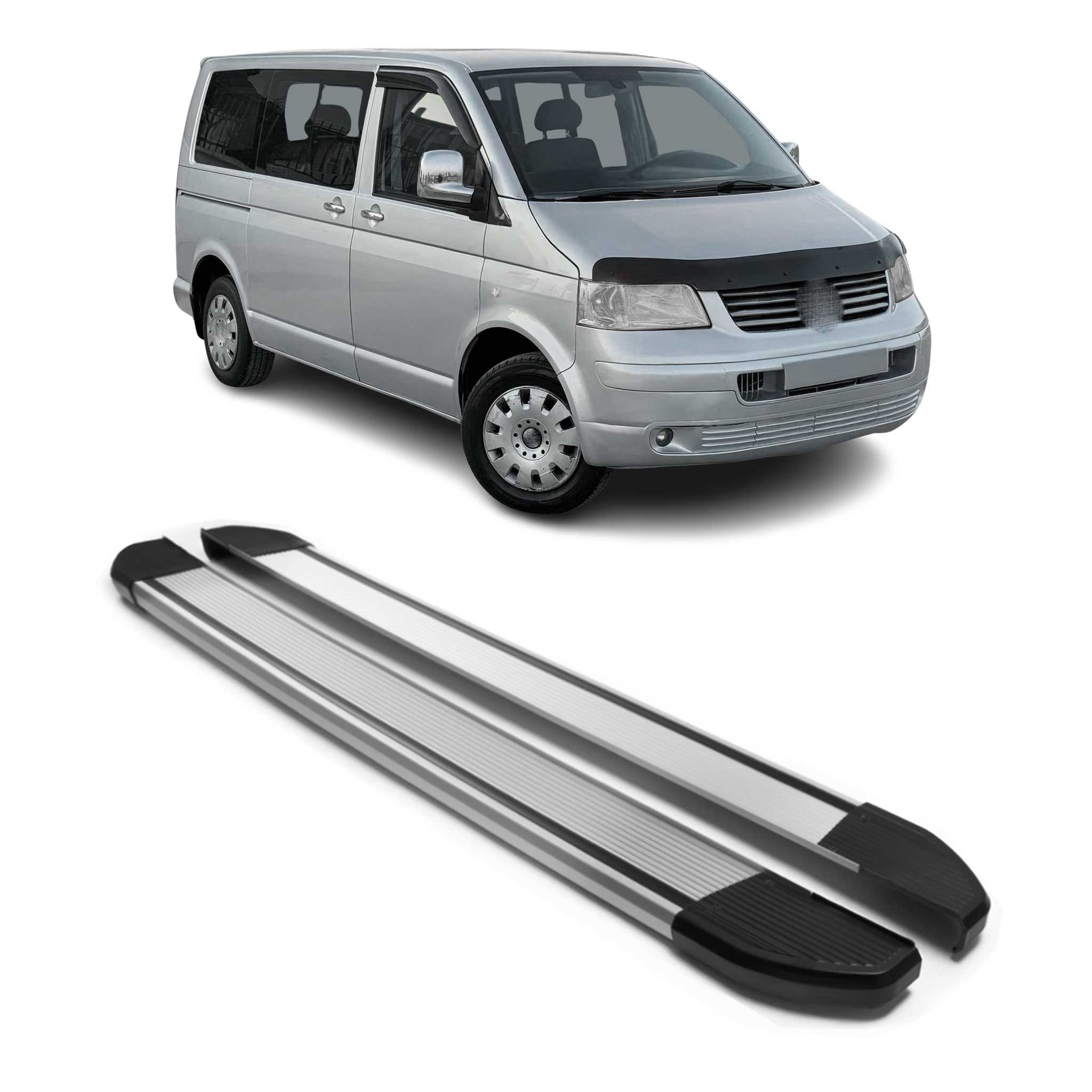 Alu Seitenschweller Trittbretter für VW Transporter T5 2003-2015 Kurzer Silber