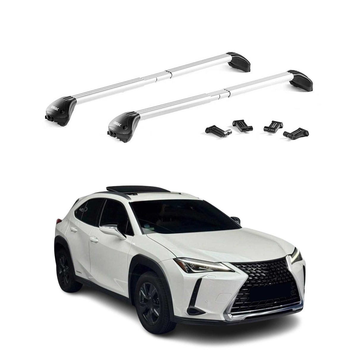 Dachträger Grundtäger für Lexus UX 2019-2026 100kg Aluminium Silber 2x ABE