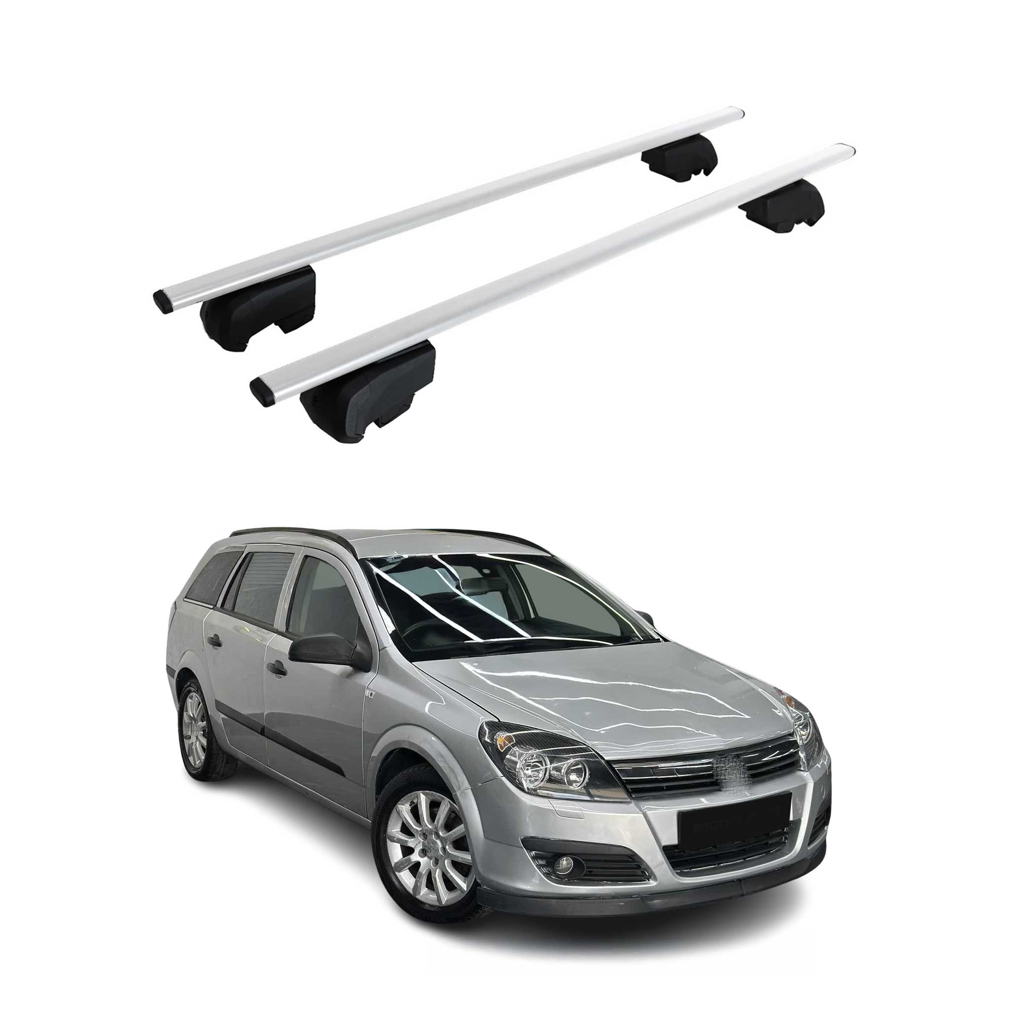 Dachträger Grundtäger für Opel Astra H Kombi 2004-2010 75kg Metall Silber 2 tlg