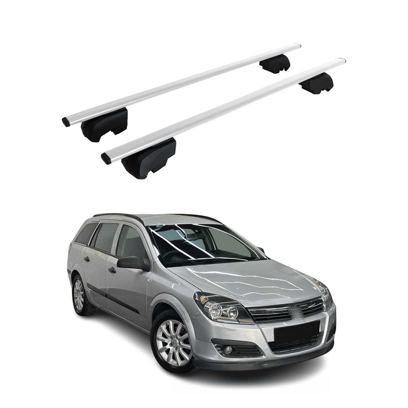 Dachträger Grundtäger für Opel Astra H Kombi 2004-2010 75kg Metall Silber 2 tlg