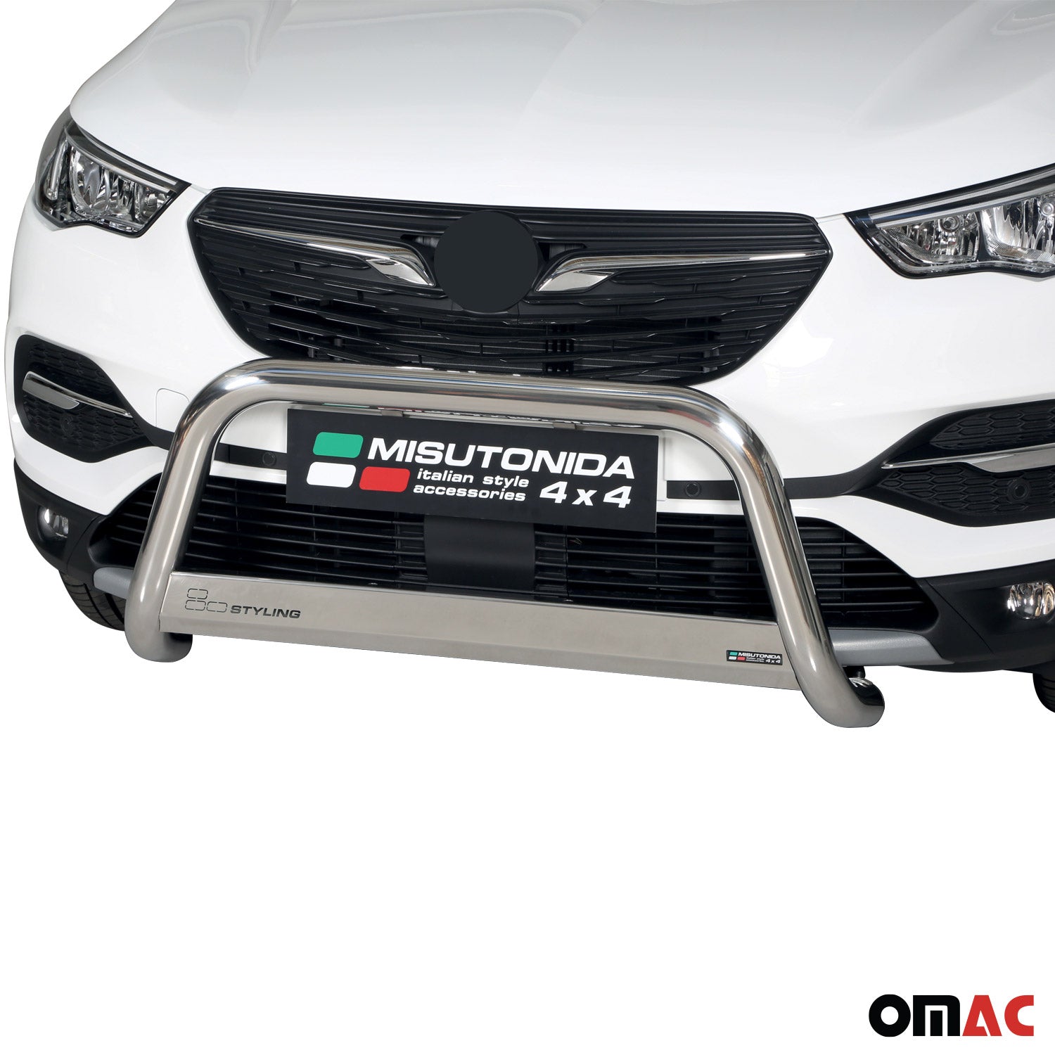 Frontbügel Frontschutzbügel für Opel Grandland X 2017-2024 ø63mm Stahl Silber