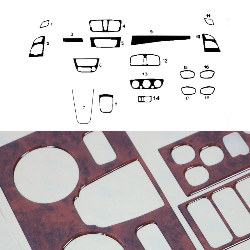 Innenraum Dekor Cockpit für Renault Megane 3 2008-2016 Wurzelholz Optik 18tlg