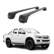 Dachträger Grundträger für Isuzu D-Max II 2012-2018 Aluminium 75kg Schwarz 2tlg