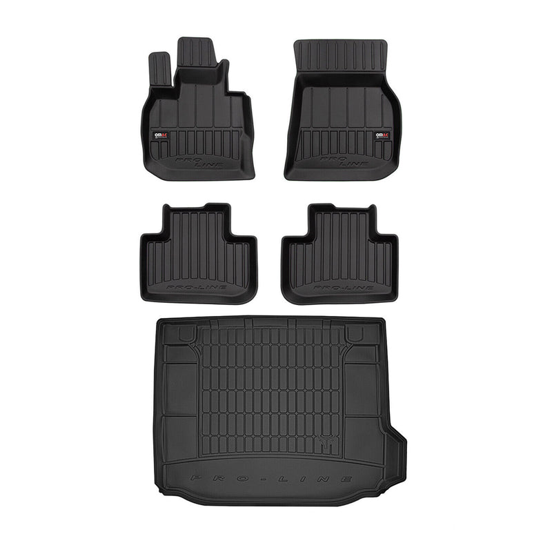 OMAC Fußmatten & Kofferraumwanne Set für BMW X3 G01 2017-2024 Gummi Schwarz 5x