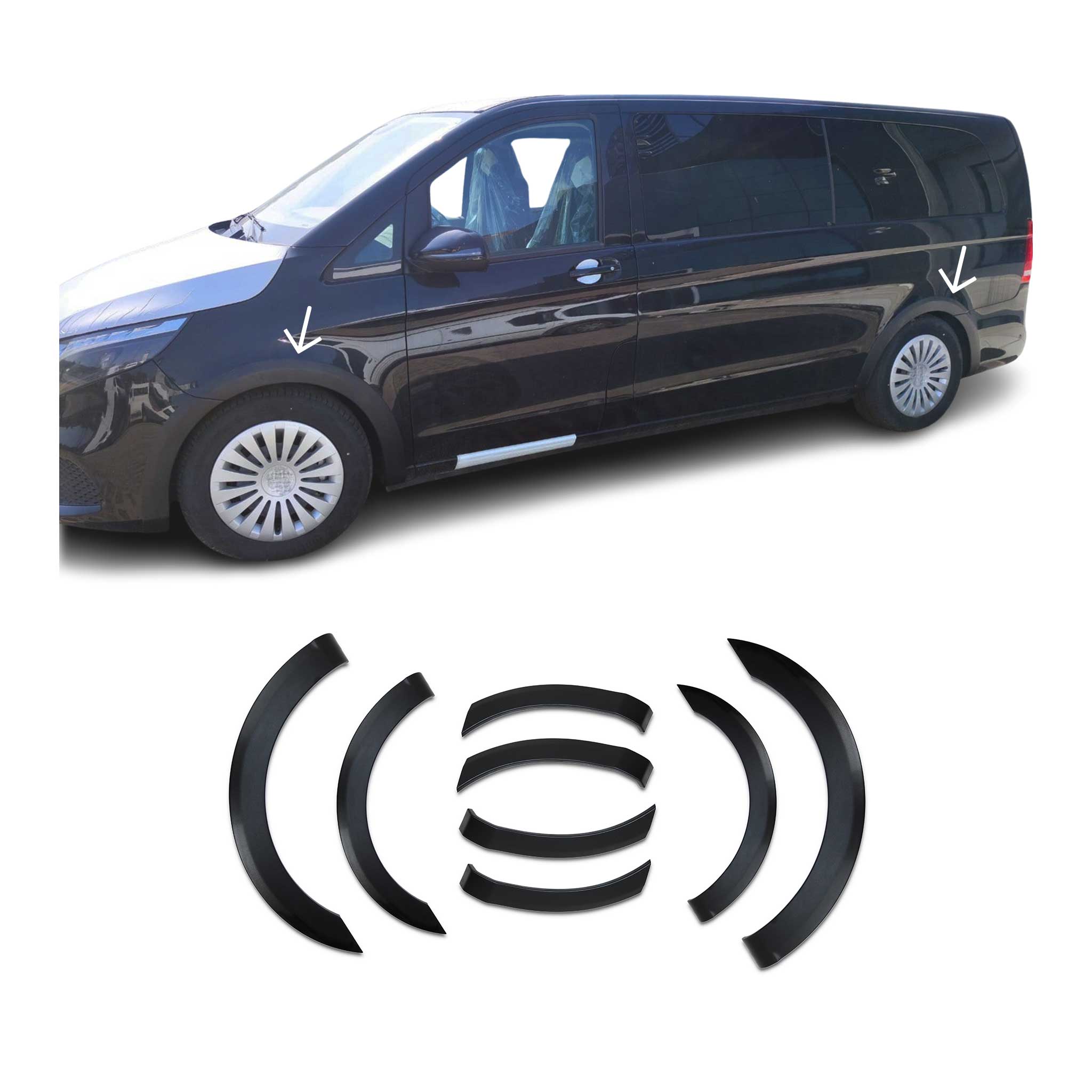 Radläufe Kotflügel Verbreiterung für Mercedes Vito V Klasse W447 2014-2025 8tlg