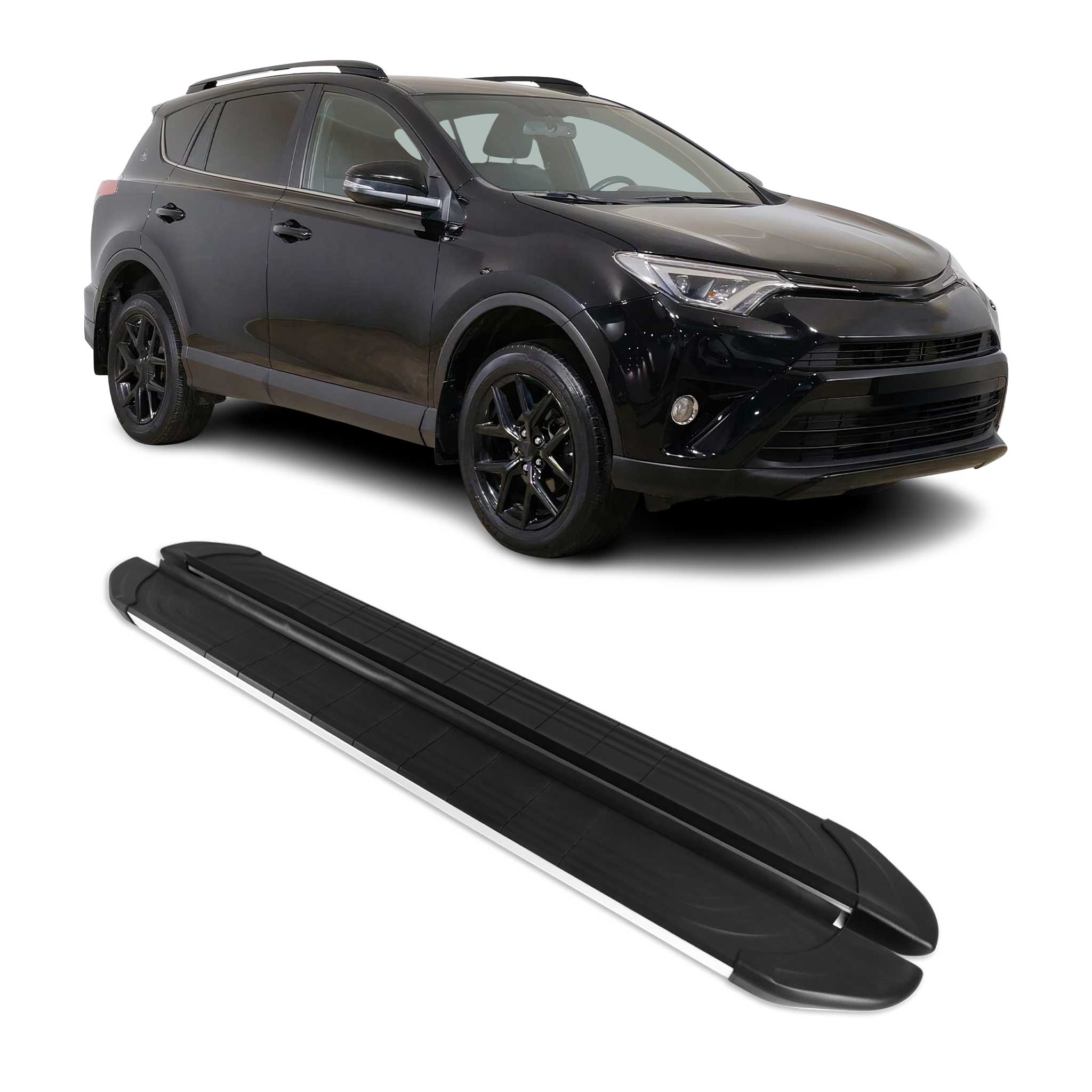 Seitenschweller Trittbretter für Toyota RAV4 Hybrid 2019-2025 Silber 2 tlg