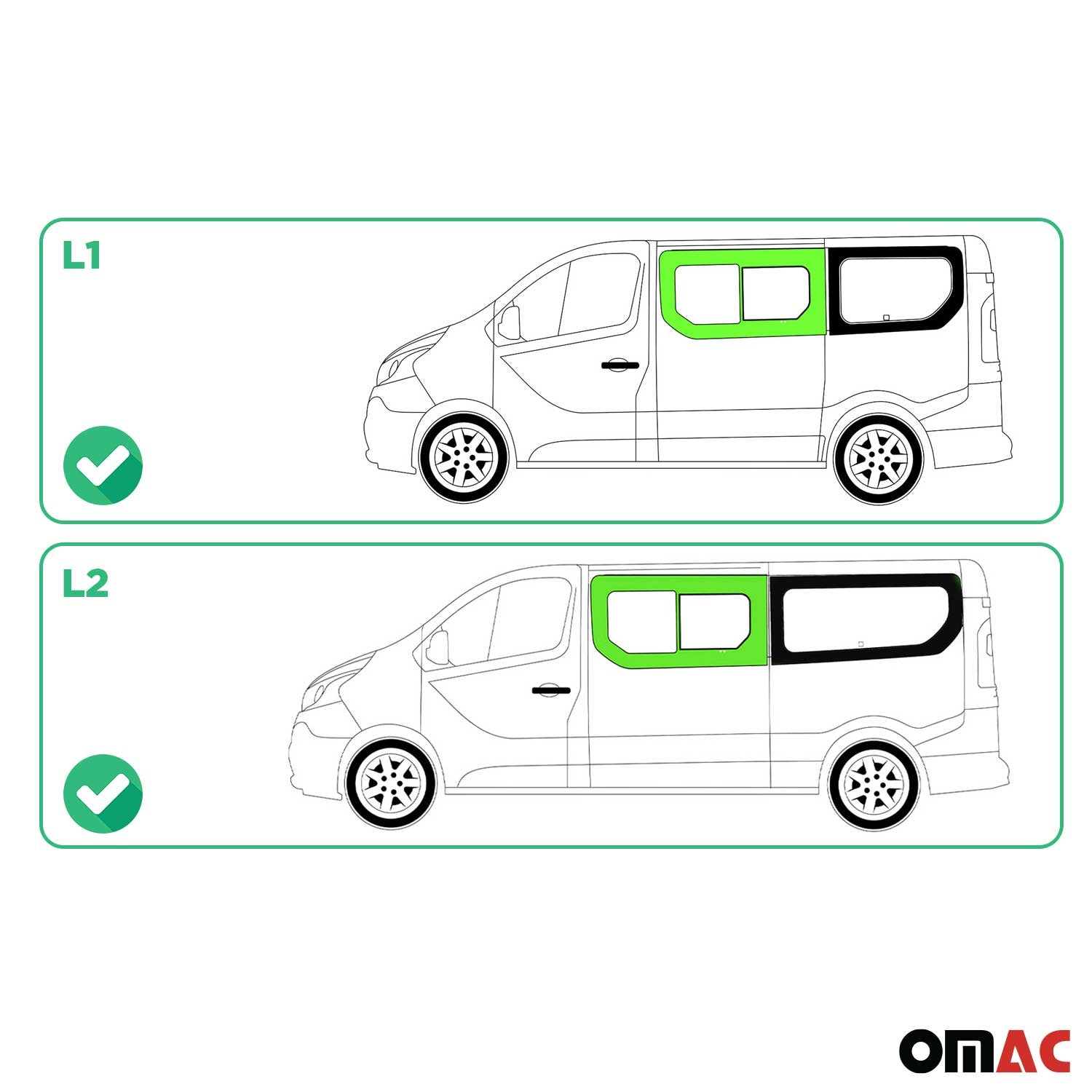 Seitenfenster Schiebefenster für Opel Vivaro B 2014-2019 Links L1 L2 Schwarz