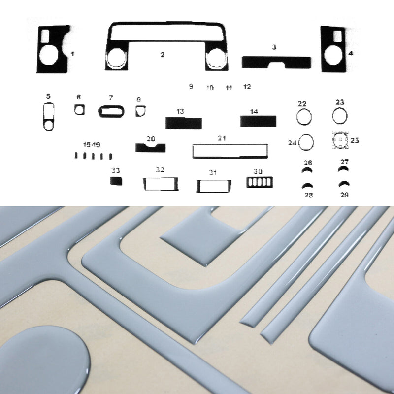 Innenraum Dekor Cockpit für Opel Movano 2002-2010 Aluminium Optik 33tlg