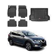 OMAC Fußmatten & Kofferraumwanne Set für Nissan X-Trail T32 2017-2021 Gummi 5x