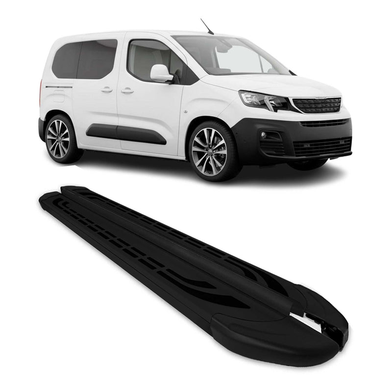 Trittbretter Seitenschweller für Peugeot Partner 2019-2025 Kombi Kurzer Schwarz