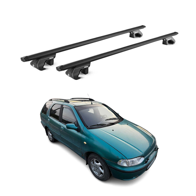 Dachträger Grundtäger für Fiat Palio WeekEnd 1996-2007 90kg Alu Schwarz 2x ABE