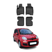 OMAC Gummi Fußmatten für Fiat Panda 2012-2026 Premium TPE Automatten Schwarz 4x