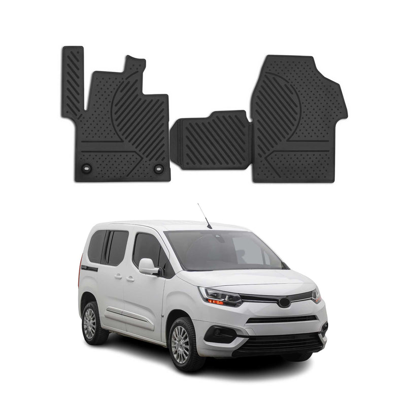 OMAC Gummimatten Fußmatten für Toyota Proace 2016-2025 TPE Automatten Schwarz 2x