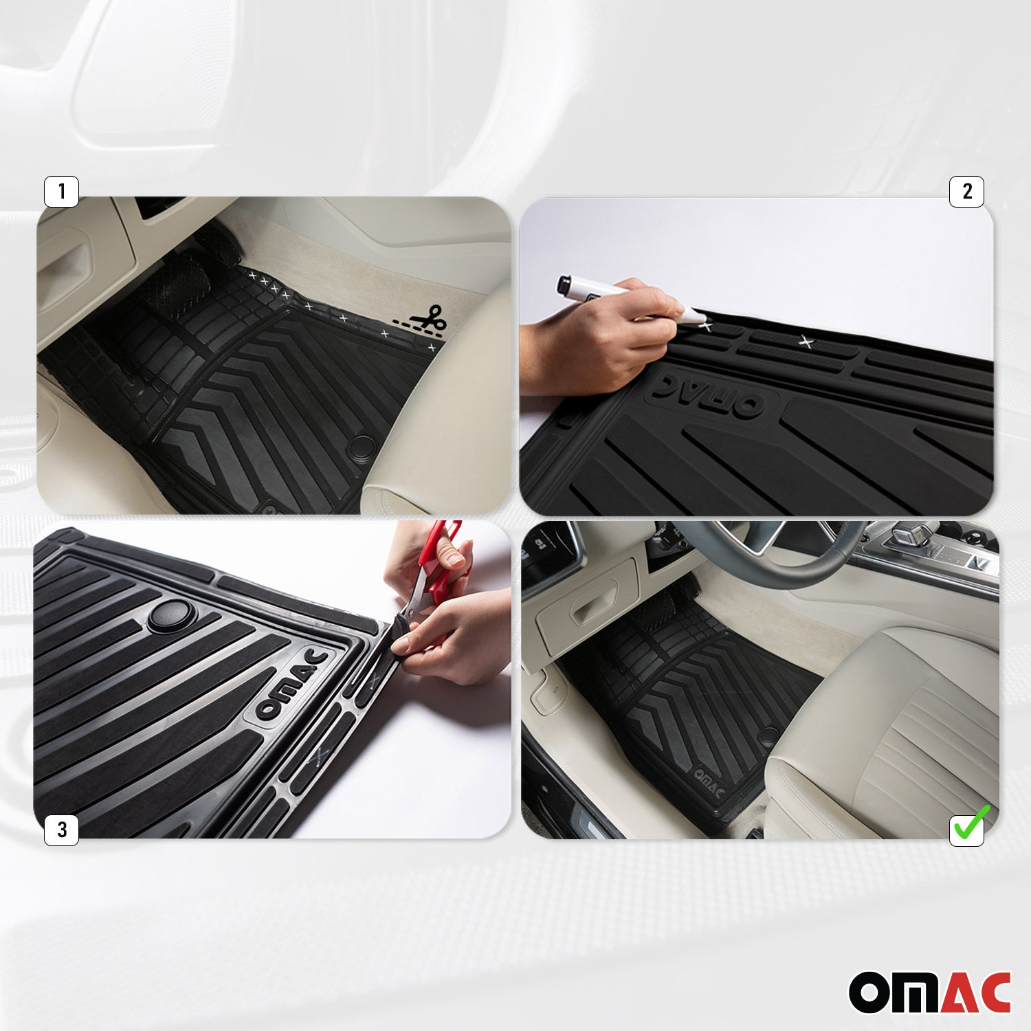 Fußmatten 3D Gummimatte für Fiat 600 / 600E 2023-2026 Gummi Matte Schwarz 4tlg