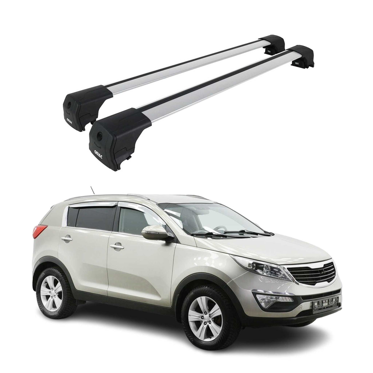 Dachträger Gepäckträger für Kia Sportage 2010-2015 ABE Aluminium Silber