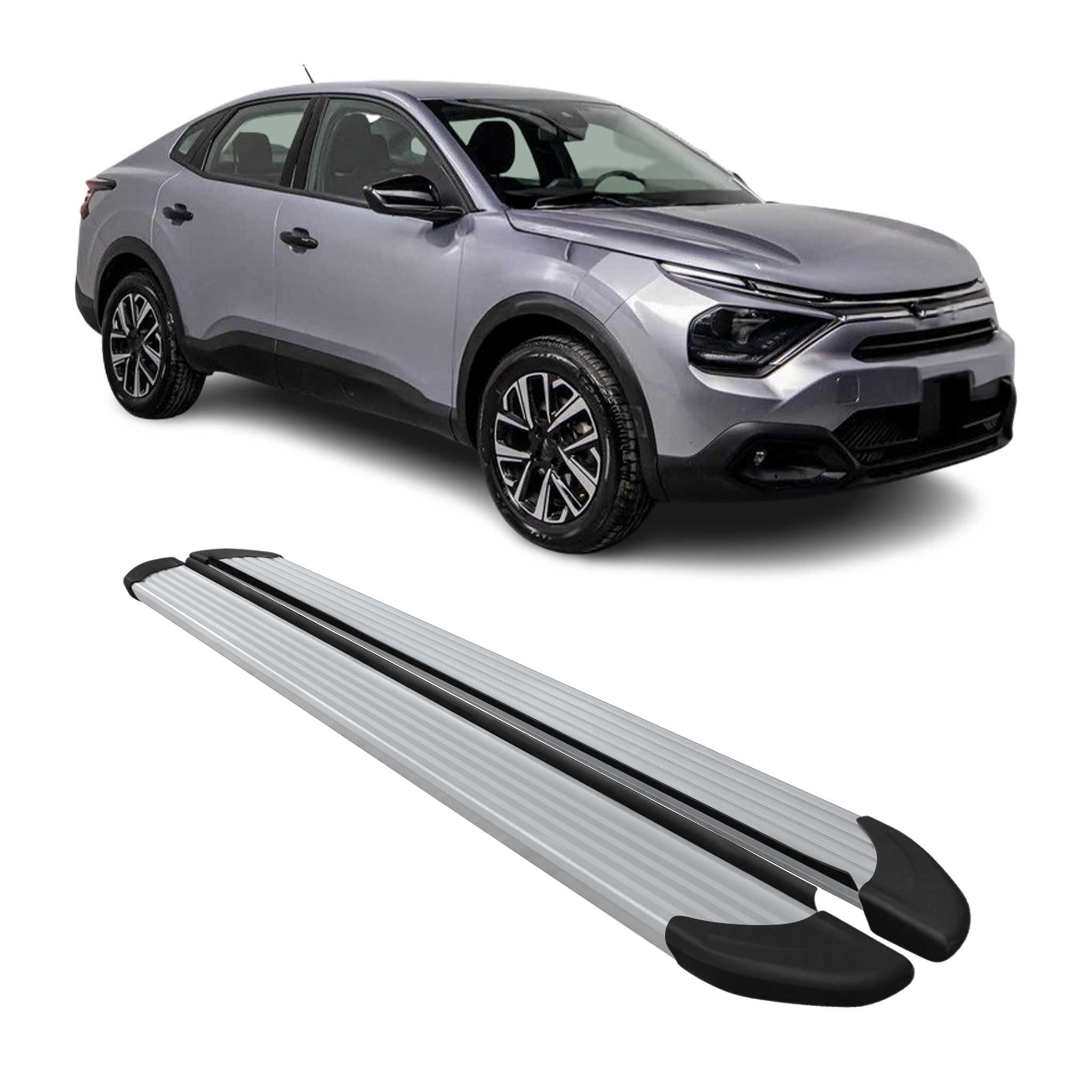 Trittbretter Seitenschweller für Citroen C4 X 2022-2026 Aluminium Silber 2 tlg
