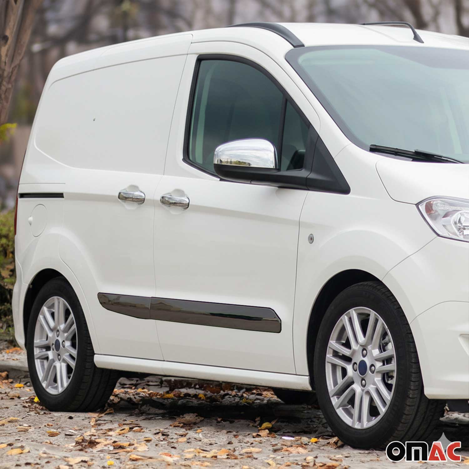 Seitentürleiste Türschutz für Ford Tourneo Courier 2014-2024 Chrom Dunkel 4x