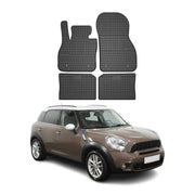 OMAC Gummi Fußmatten für Mini Countryman 2010-2016 Automatten Gummi Schwarz 4tlg