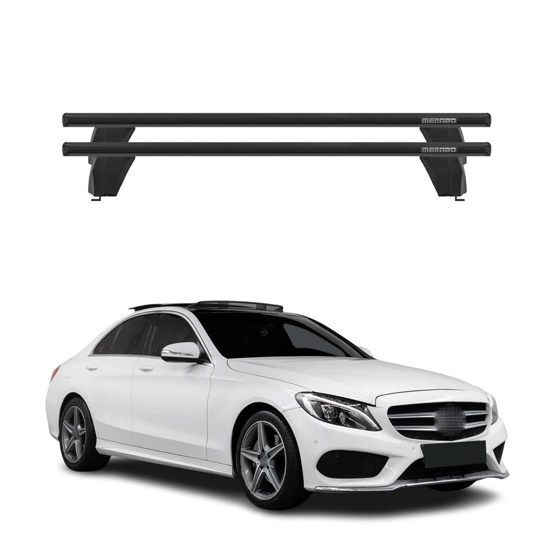 Menabo Dachträger für Mercedes C Klasse W205 Limo 2014-2021 75kg Alu Schwarz 2x