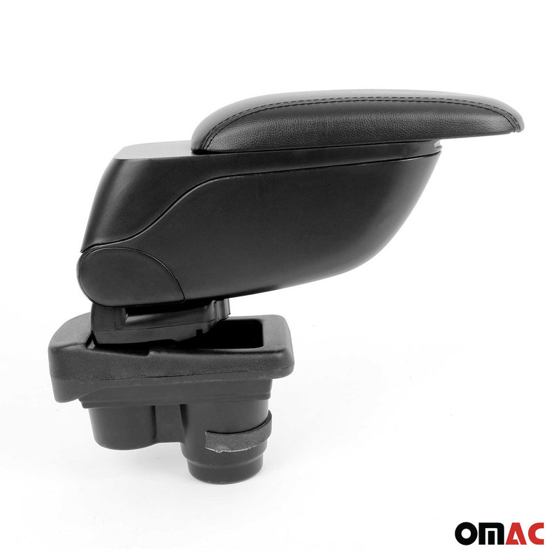 Mittelarmlehne Armlehne für VW Polo Schrägheck 2009-2017 PU-Leder ABS Schwarz