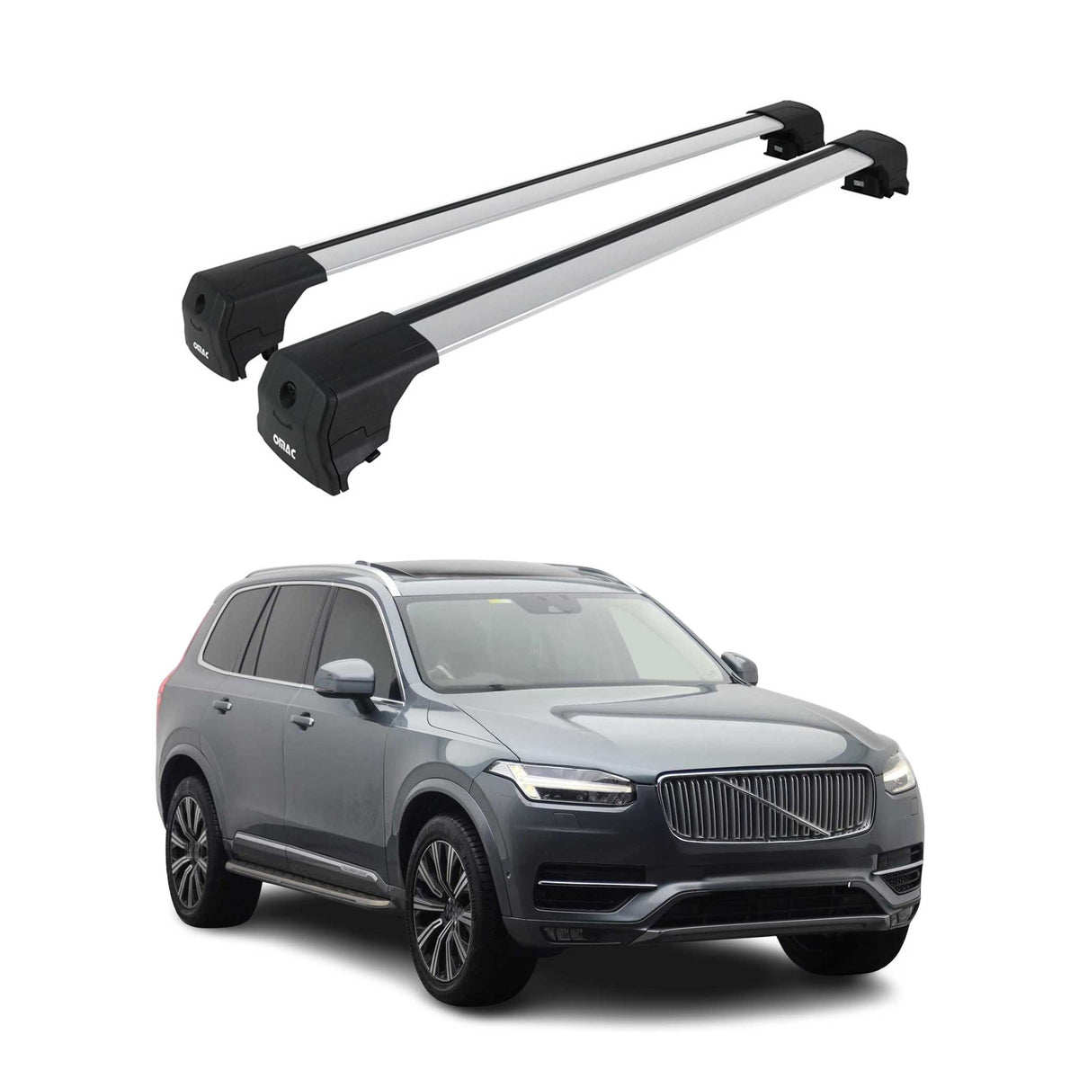 Dachträger Gepäckträger für Volvo XC90 2015-2026 ABE Grundträger Alu Silber