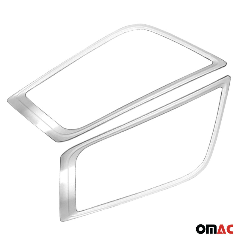 Nebelscheinwerfer Rahmen Umrandung für Seat Leon 2012-2020 Edelstahl Silber 2tlg