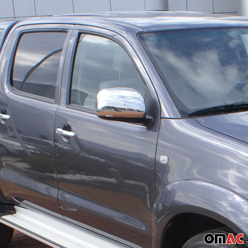 Spiegelkappen Spiegelabdeckung für Toyota Fortuner 2005-2015 Edelstahl Silber