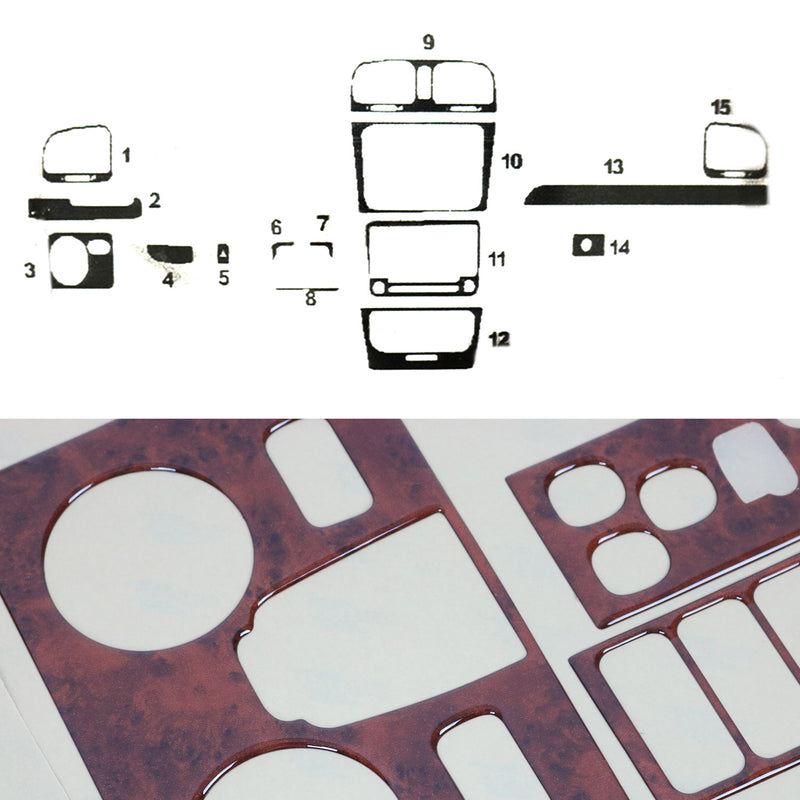 Innenraum Dekor Cockpit für VW Golf 2008-2013 Wurzelholz Optik 15tlg