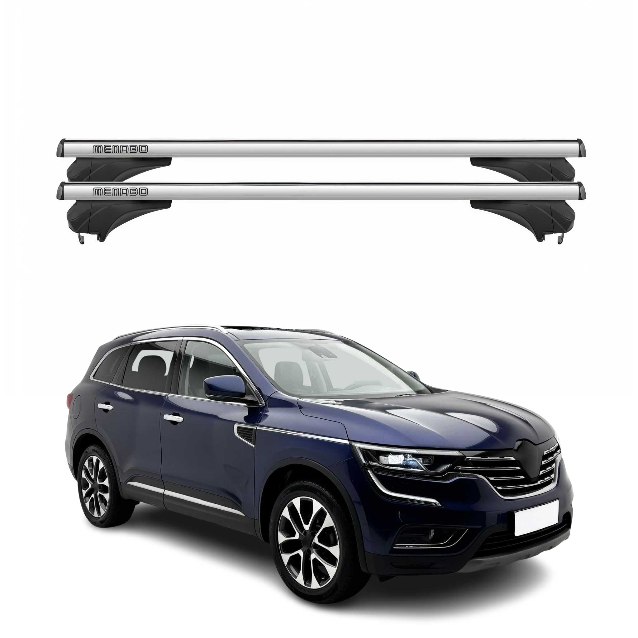 Menabo Dachträger Grundtäger für Renault Koleos II 2017-2024 Aluminium Silber 2x