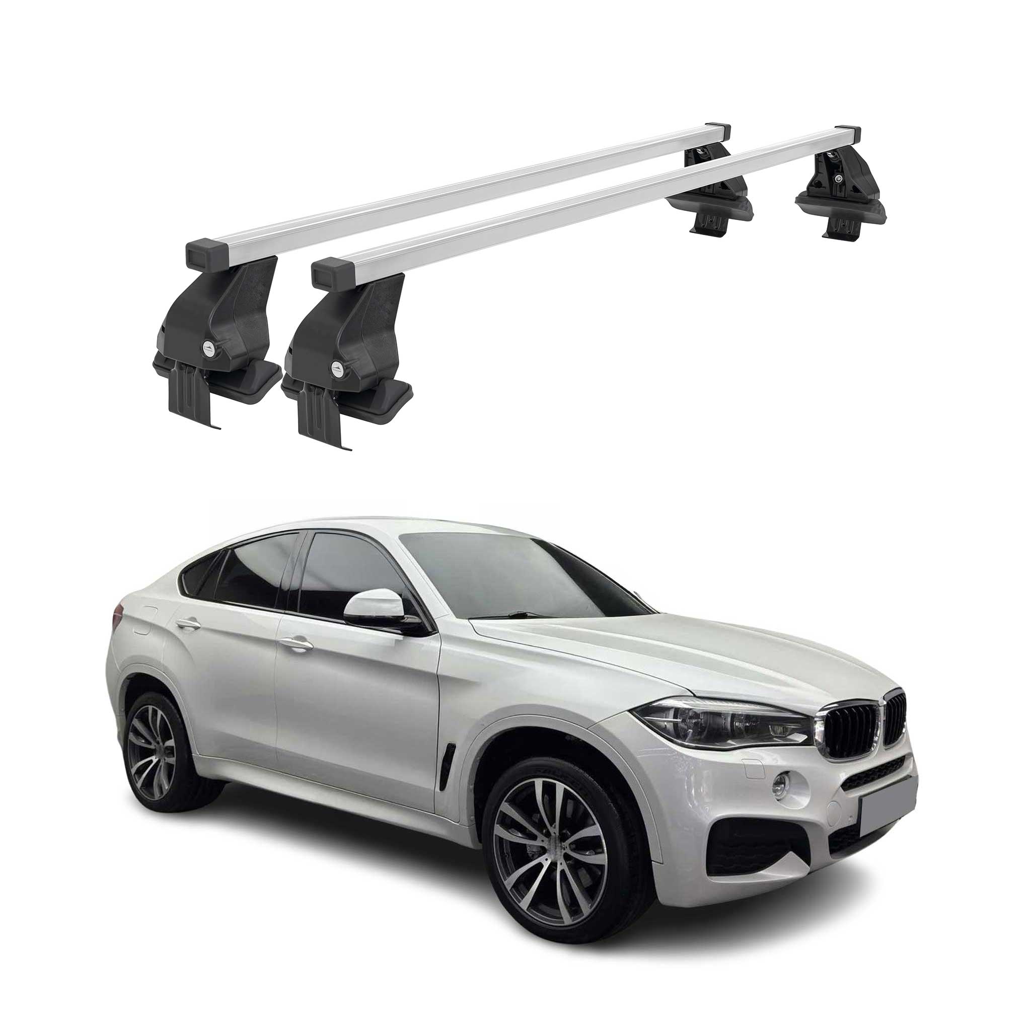 Menabo Dachträger Grundtäger für BMW X6 F16 2014-2019 50kg Stahl Silber 2 tlg