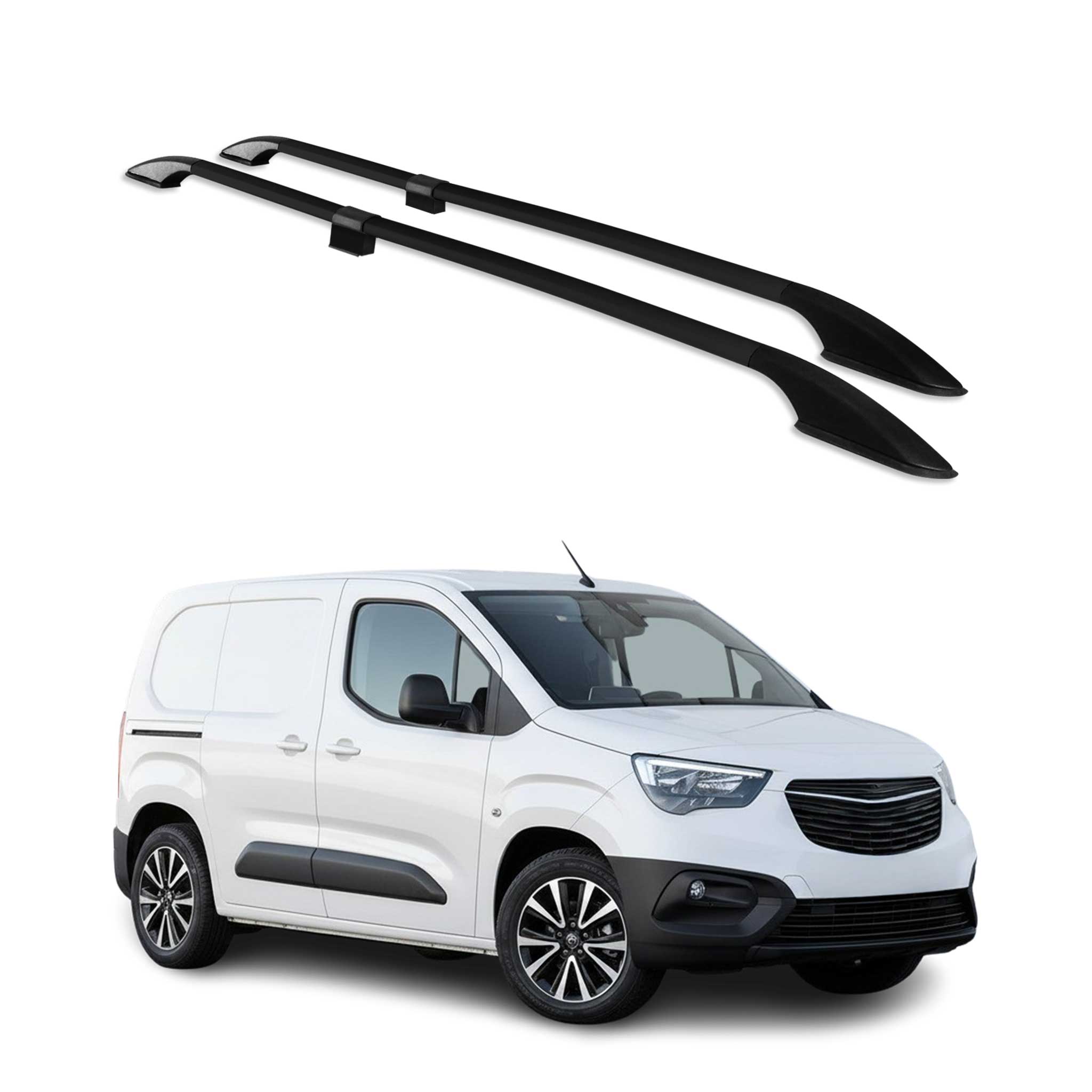 Dachreling Dachgepäckträger für Opel Combo E 2019-2026 Kurzer Alu Schwarz