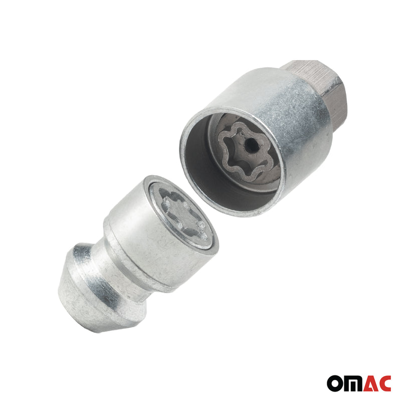 Radschloss Radschrauben Satz für Nissan Micra 2010-2017 Silber 4x M12X1.25