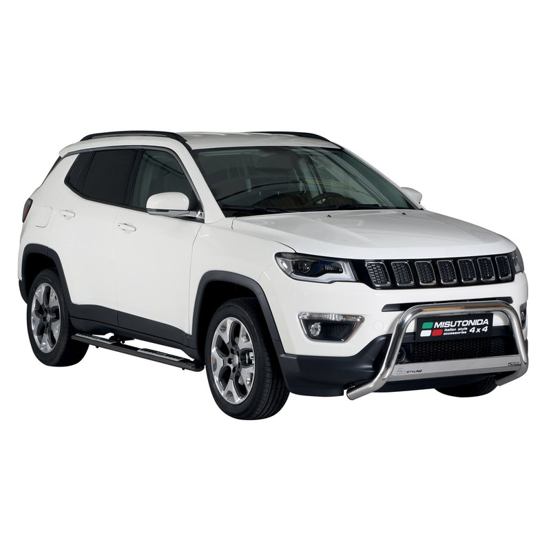 Edelstahl Seitenschweller Schwellerrohre für Jeep Compass 2016-2021 Schwarz