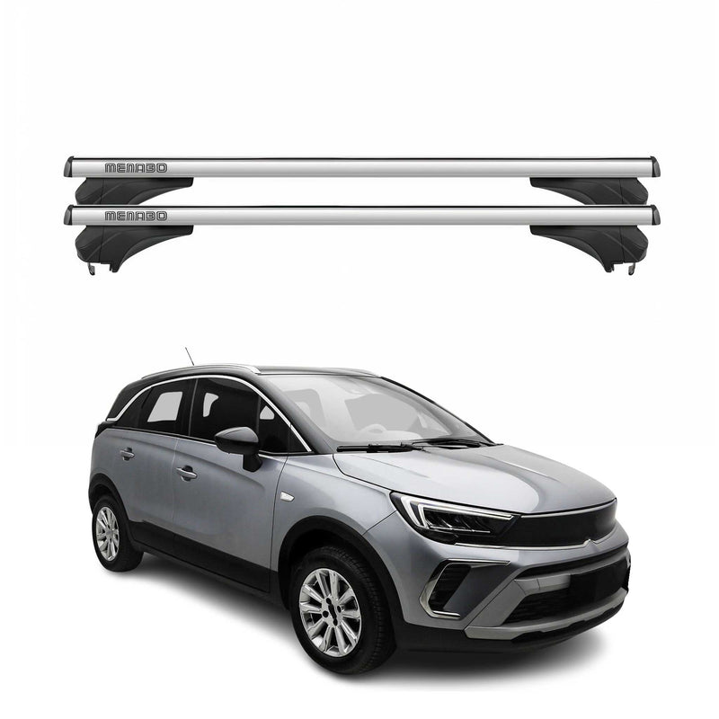 Menabo Dachträger Grundtäger für Opel Crossland 2020-2025 FL Aluminium Silber 2x